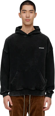 WE11DONE 블랙 워시드 로고 프린트 풀오버 후디 롱슬리브. WD-TH2-24-809-U-BK Shop WE11DONE 블랙 워시드 로고 프린트 풀오버 후디 롱슬리브. WD-TH2-24-809-U-BK