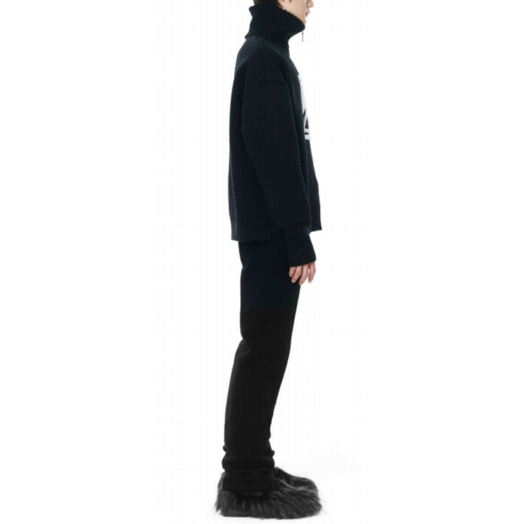 WE11DONE Black Wool Half-Zip Pullover Sweater with Chest Logo Unisex. WD-KO3-21-603-U-BK 圖 5