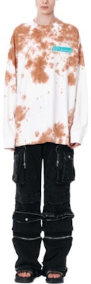 WE11DONE 棕色綁染Logo徽章長袖男女T恤 多色款 WD-TT1-22-625-U-BR Shop WE11DONE 棕色綁染Logo徽章長袖男女T恤 多色款 WD-TT1-22-625-U-BR