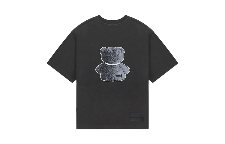 Lookbook WE11DONE Cartoon Bear Graphic Pullover T-Shirt Unisex - Charcoal Grey WD-TT9-20-117-U-CH