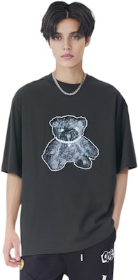 WE11DONE Cartoon Bear Graphic Pullover T-Shirt Unisex - Charcoal Grey WD-TT9-20-117-U-CH Purchase WE11DONE Cartoon Bear Graphic Pullover T-Shirt Unisex - Charcoal Grey WD-TT9-20-117-U-CH