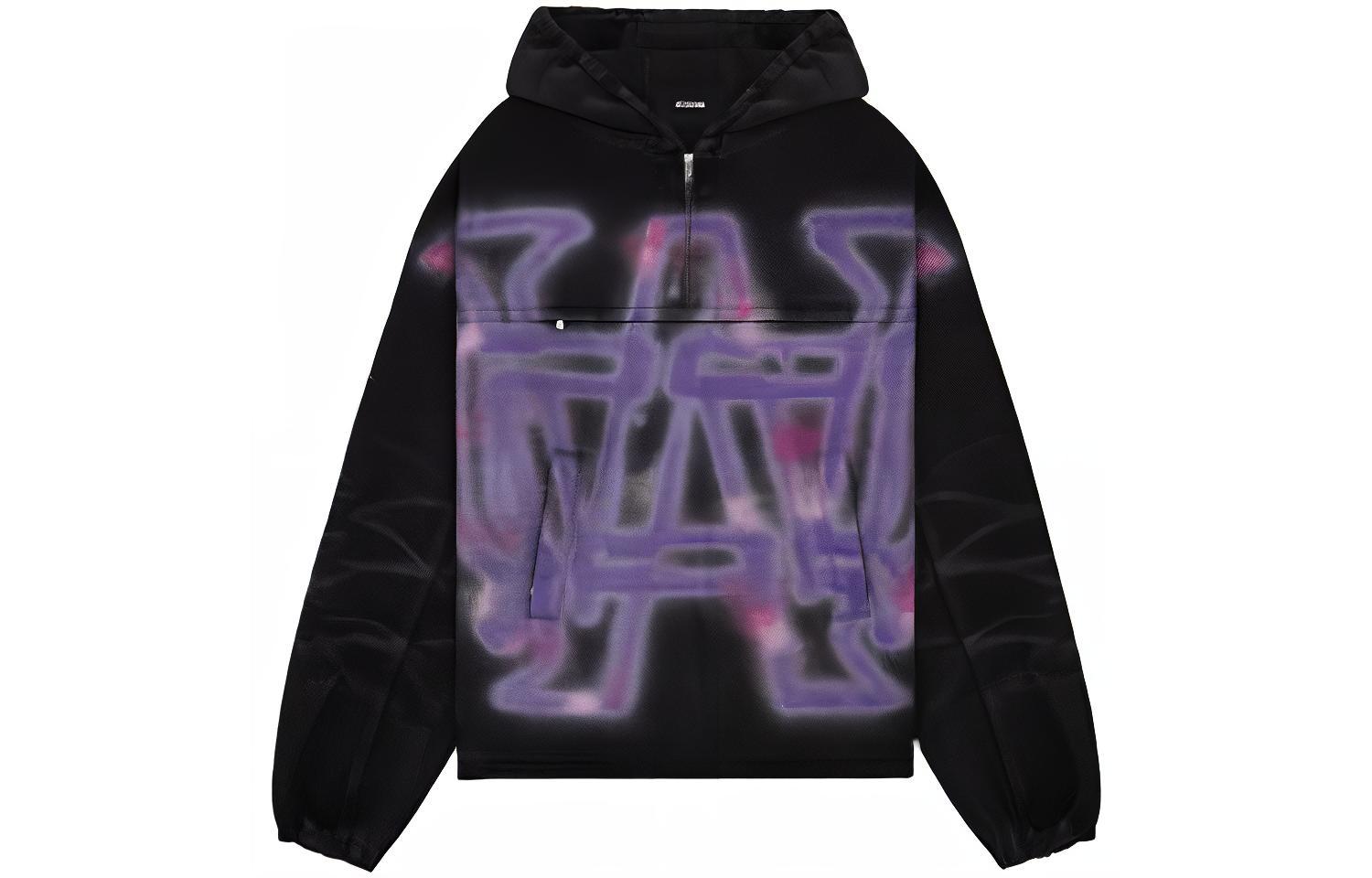 WE11DONE Casual Printed Hoodie Unisex Pullover Long Sleeve Sweatshirt. WD-DJ3-22-343-U-BK