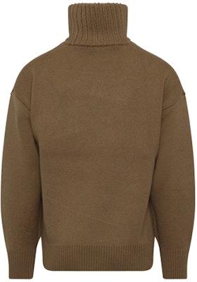 WE11DONE 胸口標誌拼接半拉鍊毛衣 男女同款 深棕色 WD-KO3-21-603-U-BR Shop WE11DONE 胸口標誌拼接半拉鍊毛衣 男女同款 深棕色 WD-KO3-21-603-U-BR