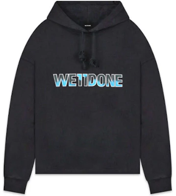 WE11DONE クラシック ブラック プルオーバーフーディー 胸ロゴ ユニセックス WD-TP5-19-500-BK Buy WE11DONE クラシック ブラック プルオーバーフーディー 胸ロゴ ユニセックス WD-TP5-19-500-BK