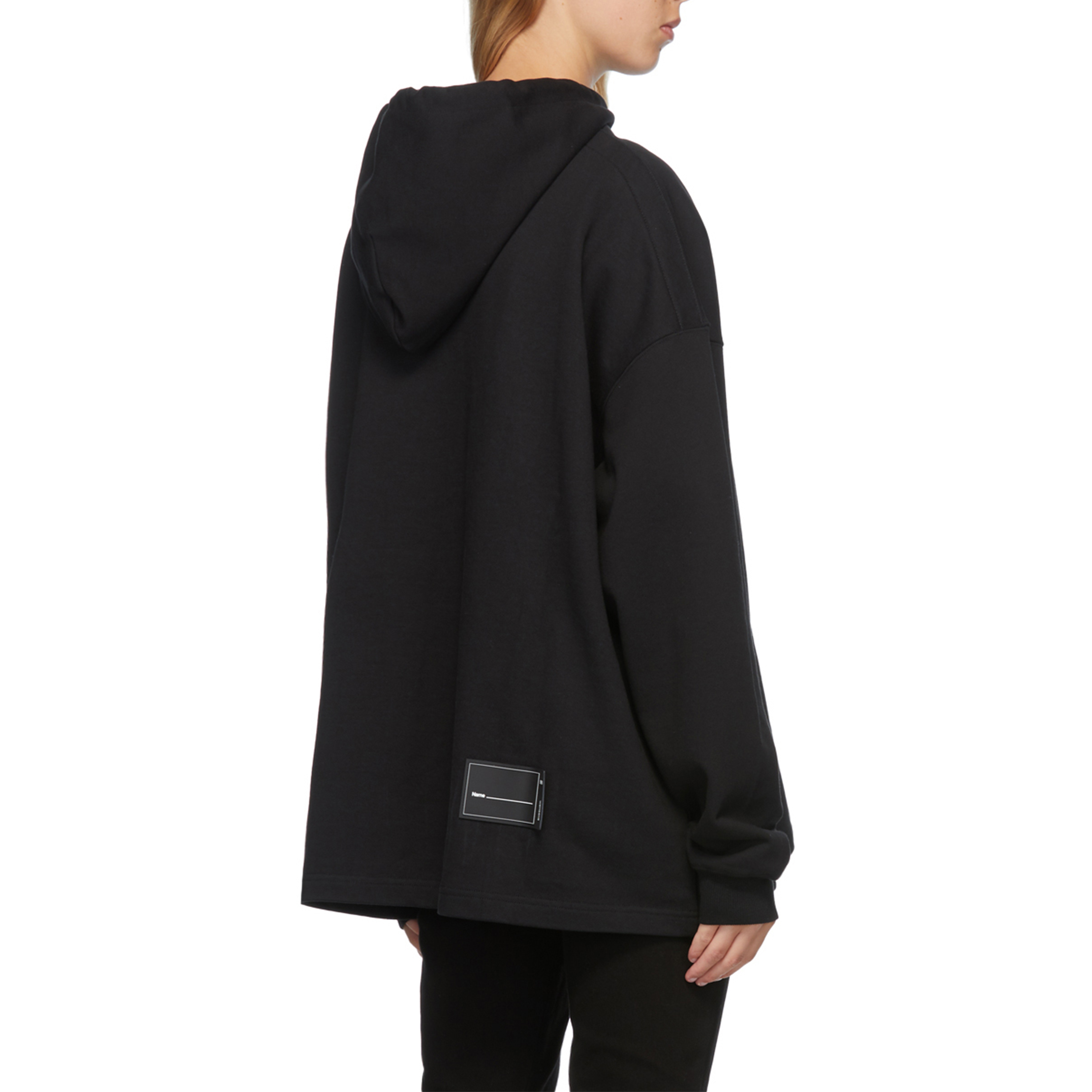 WE11DONE Classic Black Pullover Hoodie with Chest Logo Unisex. WD-TP5-19-500-BK 圖 5