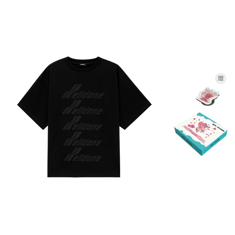 WE11DONE Classic Black T-Shirt with Logo Print Unisex WD-TP6-20-074-U-BK