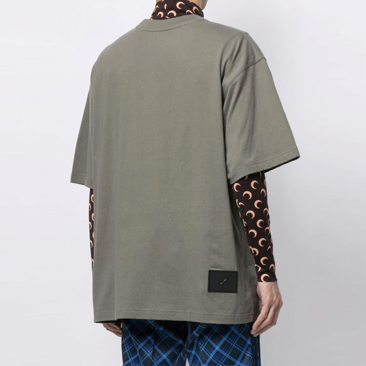 WE11DONE Classic Lightning Logo Print Olive Green Unisex T-Shirt. WD-TT1-21-539-U-KK 圖 5