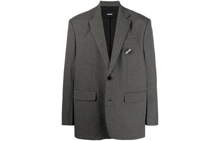 WE11DONE Classic Logo Blazer Unisex Black Grey Minimalist Design. WD-JK4-20-715-U-CH