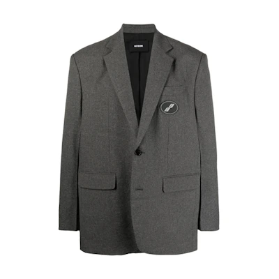 WE11DONE Classic Logo Blazer Unisex Black Grey Minimalist Design. WD-JK4-20-715-U-CH