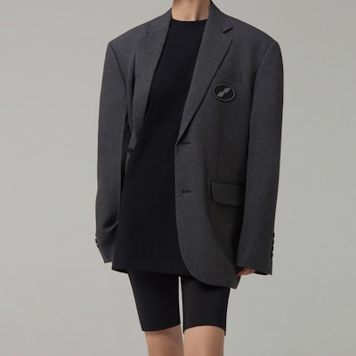 WE11DONE クラシックロゴ ブレザー ユニセックス ブラック グレー ミニマリストデザイン WD-JK4-20-715-U-CH Details for WE11DONE クラシックロゴ ブレザー ユニセックス ブラック グレー ミニマリストデザイン WD-JK4-20-715-U-CH
