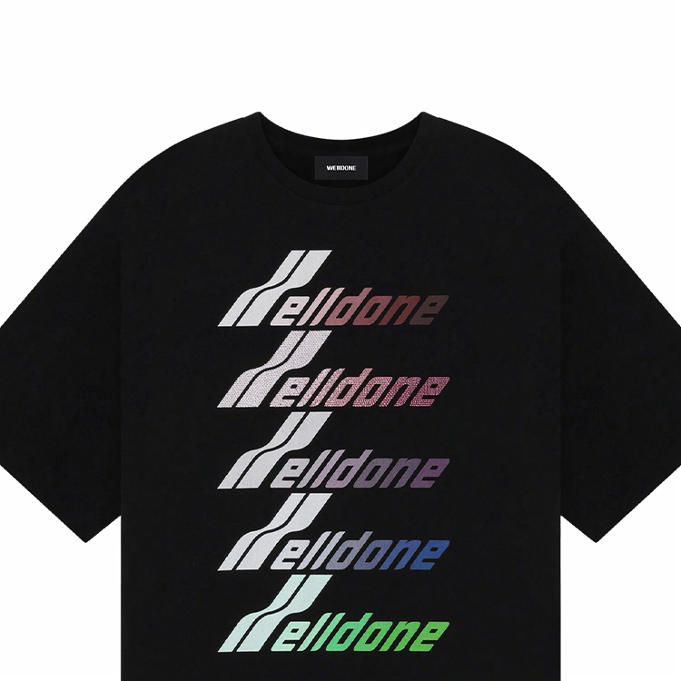 WE11DONE Classic Logo Lettering Crewneck Short Sleeve Tee Unisex Black WD-TT1-25-765-U-BK 圖 4