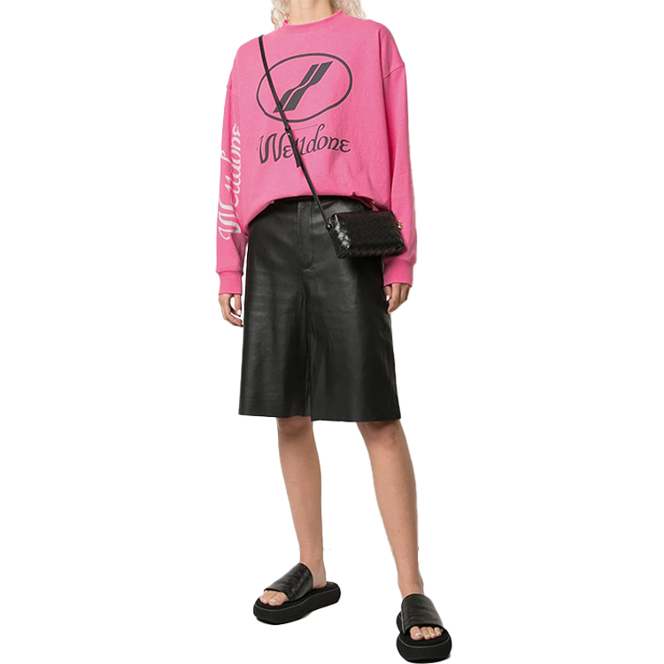 Shop WE11DONE 經典Logo粉色加大版長袖T恤 男女適用 WD-TP4-20-712-U-PK