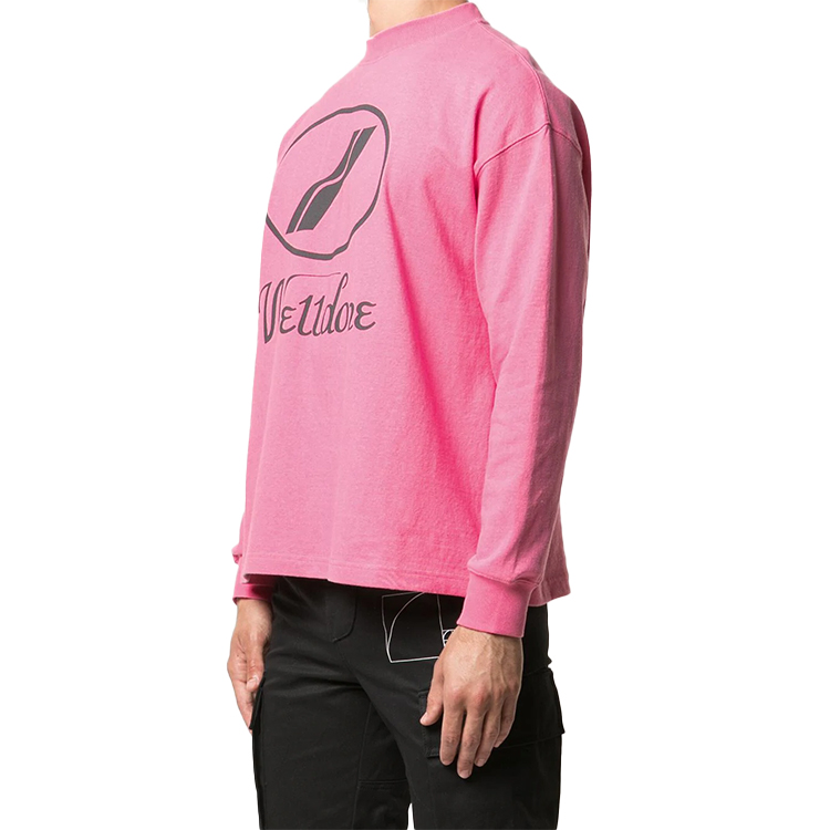 Purchase WE11DONE 經典Logo粉色加大版長袖T恤 男女適用 WD-TP4-20-712-U-PK