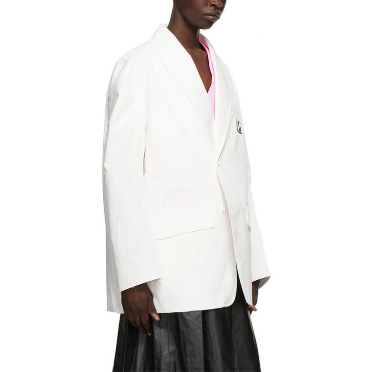 Details for 위론던 클래식 로고 패치 슬림 블레이저 유니섹스 - 화이트 WD-JK1-21-014-U-WH