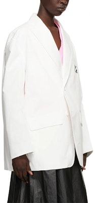 위론던 클래식 로고 패치 슬림 블레이저 유니섹스 - 화이트 WD-JK1-21-014-U-WH Details for 위론던 클래식 로고 패치 슬림 블레이저 유니섹스 - 화이트 WD-JK1-21-014-U-WH