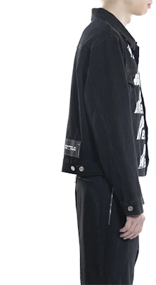 WE11DONE 經典標誌印花丹寧外套 男女款 黑色 WD-DJ6-20-090-U-BK Details for WE11DONE 經典標誌印花丹寧外套 男女款 黑色 WD-DJ6-20-090-U-BK