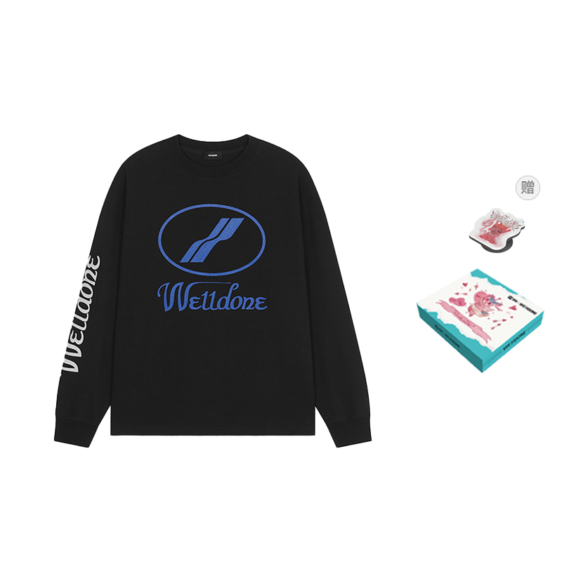 WE11DONE Classic Oversized Logo Long Sleeve T-Shirt Unisex - Black WD-TP4-20-712-U-BK