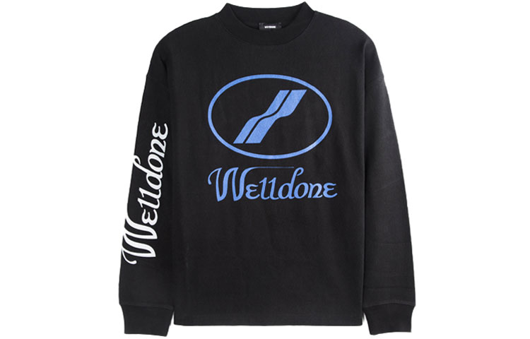 Order 위돈 클래식 오버사이즈 로고 긴팔 티셔츠 유니섹스 - 블랙 WD-TP4-20-712-U-BK