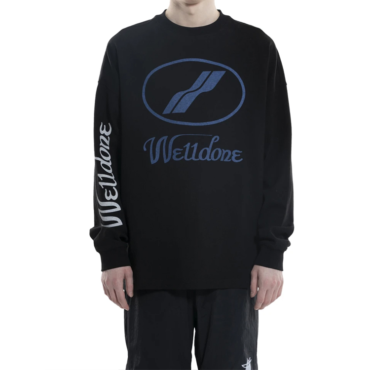 Purchase 위돈 클래식 오버사이즈 로고 긴팔 티셔츠 유니섹스 - 블랙 WD-TP4-20-712-U-BK