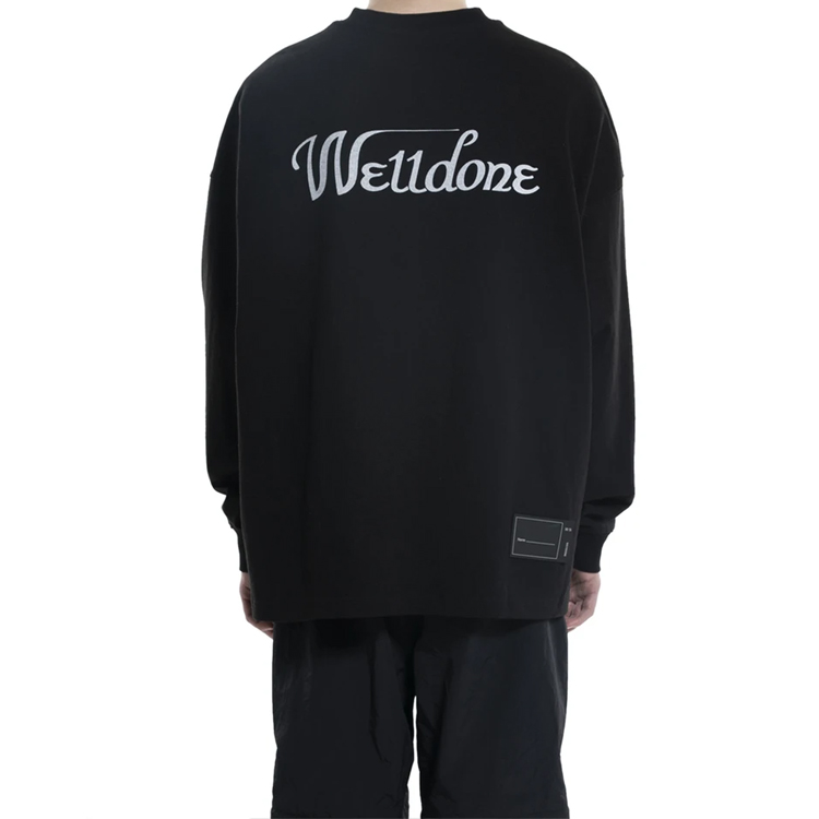 Details for 위돈 클래식 오버사이즈 로고 긴팔 티셔츠 유니섹스 - 블랙 WD-TP4-20-712-U-BK