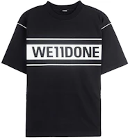 WE11DONE Classic Reflective Logo Unisex Graphic Tee Black Short Sleeve WD-TP5-19-940-BK WE11DONE Classic Reflective Logo Unisex Graphic Tee Black Short Sleeve WD-TP5-19-940-BK