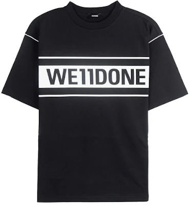 WE11DONE 经典反光标志男女同款黑色短袖T恤 WD-TP5-19-940-BK Order WE11DONE 经典反光标志男女同款黑色短袖T恤 WD-TP5-19-940-BK