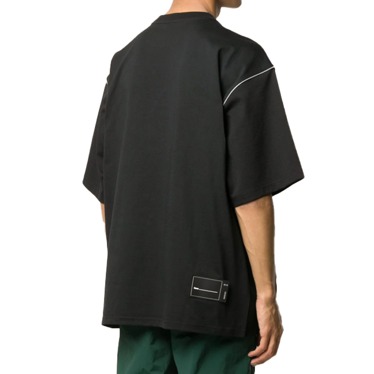 Shop WE11DONE 经典反光标志男女同款黑色短袖T恤 WD-TP5-19-940-BK