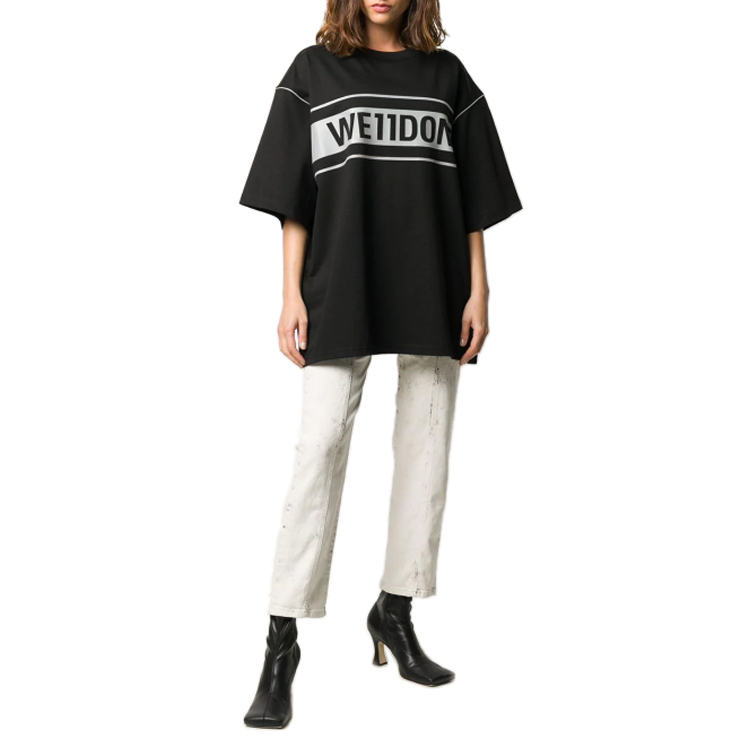 Details for WE11DONE 经典反光标志男女同款黑色短袖T恤 WD-TP5-19-940-BK