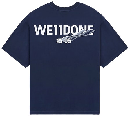 WE11DONE Classic Wave Logo Unisex Crewneck T-Shirt WD-TT1-23-992 Sizing WE11DONE Classic Wave Logo Unisex Crewneck T-Shirt WD-TT1-23-992