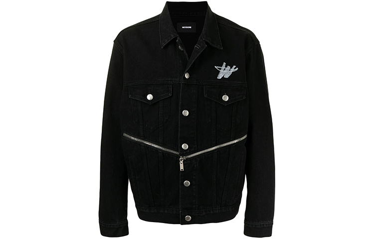 WE11DONE Classic WD Logo Zip Denim Jacket Black Unisex Fall Collection. WD-DJ6-20-060-U-BK 圖 2