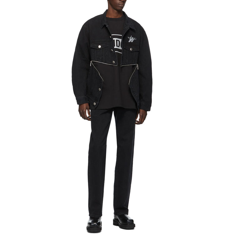 WE11DONE Classic WD Logo Zip Denim Jacket Black Unisex Fall Collection. WD-DJ6-20-060-U-BK 圖 3