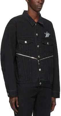 WE11DONE Classic WD Logo Zip Denim Jacket Black Unisex Fall Collection. WD-DJ6-20-060-U-BK Shop WE11DONE Classic WD Logo Zip Denim Jacket Black Unisex Fall Collection. WD-DJ6-20-060-U-BK