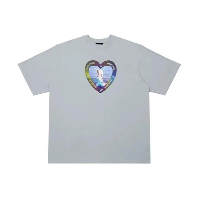 WE11DONE Color-Changing Polar Bear Heart T-Shirt Unisex Ivory White WD-TT8-20-105-U-IV