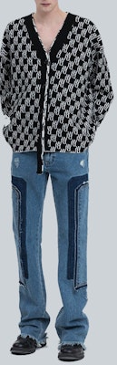 ウィー11ダン カラーブロック ロゴ ジャカード Vネック セーター ユニセックス ホワイト WD-KC9-20-184-U-IV Purchase ウィー11ダン カラーブロック ロゴ ジャカード Vネック セーター ユニセックス ホワイト WD-KC9-20-184-U-IV