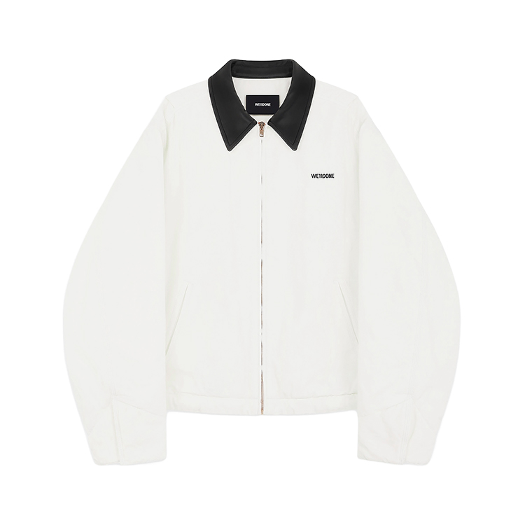 WE11DONE Contrast Collar Zip Jacket Unisex White WD-JP2-24-036-U-WH