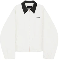 WE11DONE Contrast Collar Zip Jacket Unisex White WD-JP2-24-036-U-WH WE11DONE Contrast Collar Zip Jacket Unisex White WD-JP2-24-036-U-WH