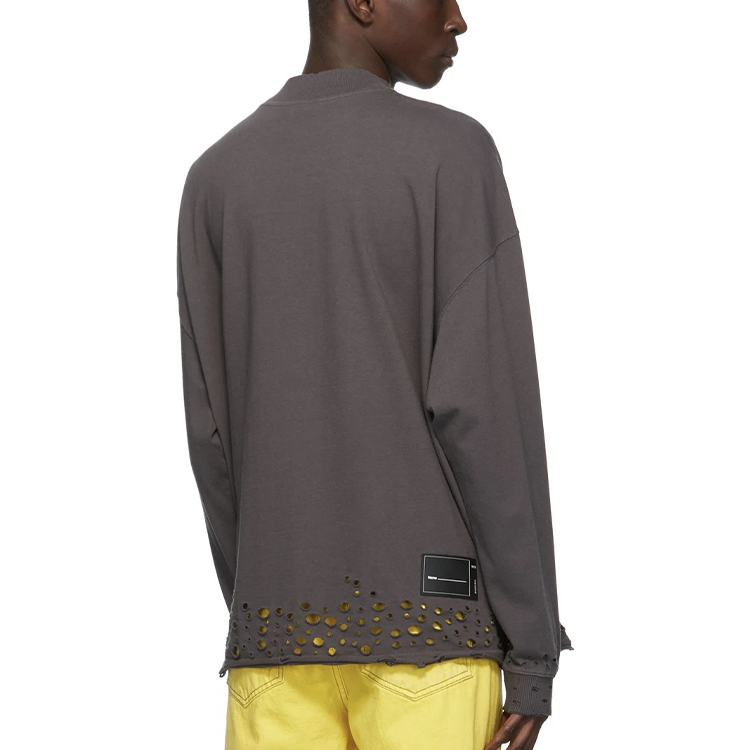 Lookbook WE11DONE Logo "WD" Baju Lengan Panjang Unisex Kelabu Crewneck WD-TP6-20-001-U-CH