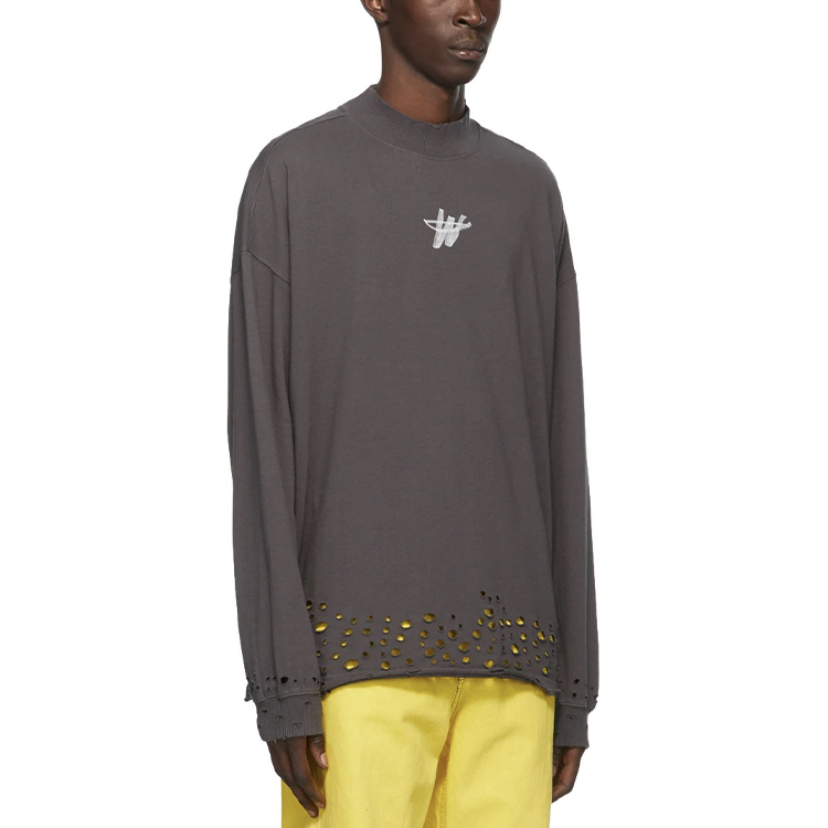 Purchase WE11DONE Logo "WD" Baju Lengan Panjang Unisex Kelabu Crewneck WD-TP6-20-001-U-CH