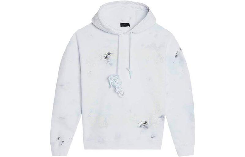 WE11DONE Distressed Hoodie Unisex White WD-TH9-20-161-U-WH