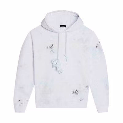 WE11DONE Distressed Hoodie Unisex White WD-TH9-20-161-U-WH