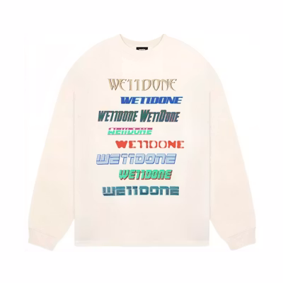 WE11DONE Dopamine Series Logo Rainbow Print Crewneck Sweatshirt Unisex White WD-TT1-22-848-U-WH