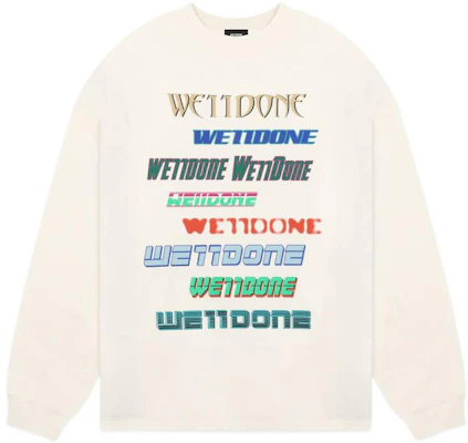 WE11DONE Dopamine系列彩虹標誌印花白色男女款圓領長袖T恤 WD-TT1-22-848-U-WH Order WE11DONE Dopamine系列彩虹標誌印花白色男女款圓領長袖T恤 WD-TT1-22-848-U-WH