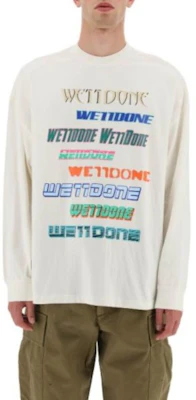 WE11DONE Dopamine系列彩虹標誌印花白色男女款圓領長袖T恤 WD-TT1-22-848-U-WH Shop WE11DONE Dopamine系列彩虹標誌印花白色男女款圓領長袖T恤 WD-TT1-22-848-U-WH