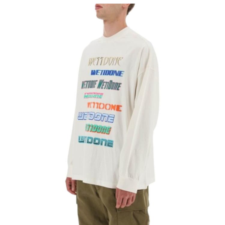 Details for WE11DONE Dopamine系列彩虹標誌印花白色男女款圓領長袖T恤 WD-TT1-22-848-U-WH