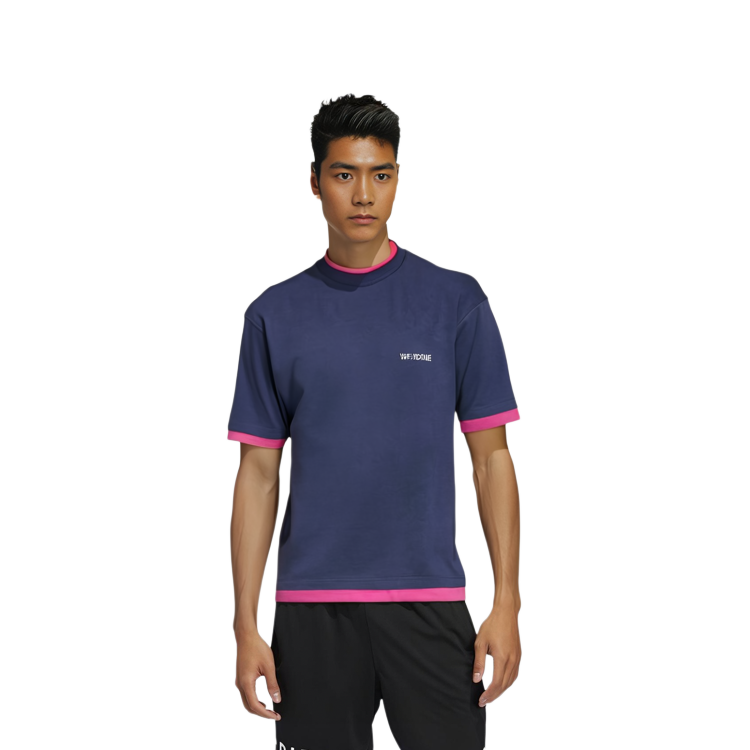 Details for WE11DONE Double-Sided Logo Layered T-Shirt Unisex Navy Blue. WD-TP6-20-030-U-NV