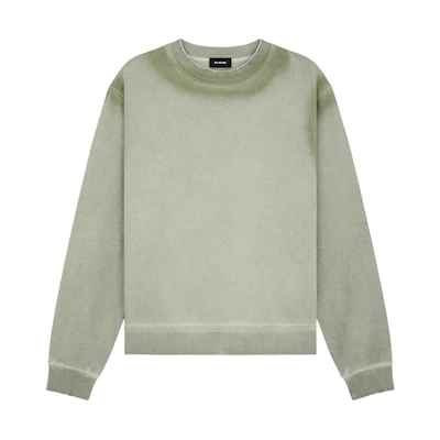 WE11DONE Embroidered Logo Gradient Washed Sweatshirt Unisex Khaki. WD-TS2-24-721-U-KK