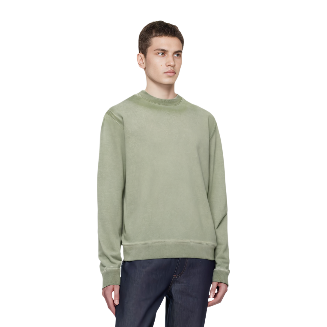 WE11DONE Embroidered Logo Gradient Washed Sweatshirt Unisex Khaki. WD-TS2-24-721-U-KK 圖 4