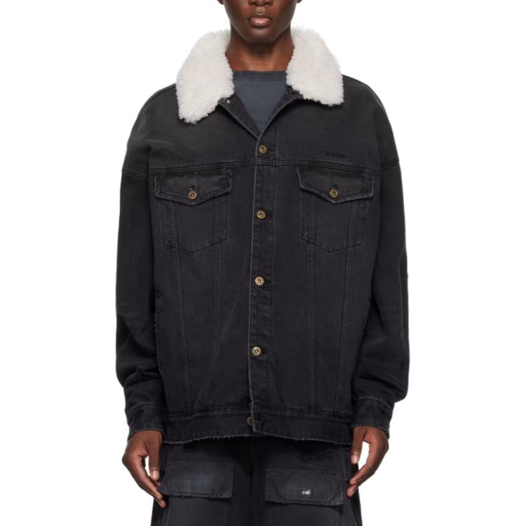 WE11DONE Embroidered Logo Long Sleeve Button-Up Jacket Black Men’s WD-DJ2-24-363-U-BK 圖 2