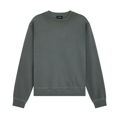 WE11DONE Embroidered Logo Washed Vintage Sweatshirt Unisex Charcoal Grey. WD-TS2-24-721-U-CH