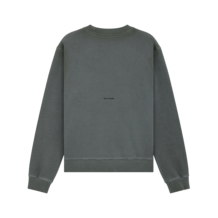 WE11DONE Embroidered Logo Washed Vintage Sweatshirt Unisex Charcoal Grey. WD-TS2-24-721-U-CH 圖 3